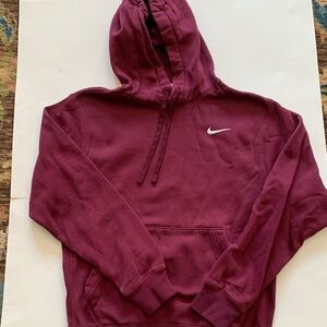Nike Burgundy/maroon Hoodie with White Swoosh size small